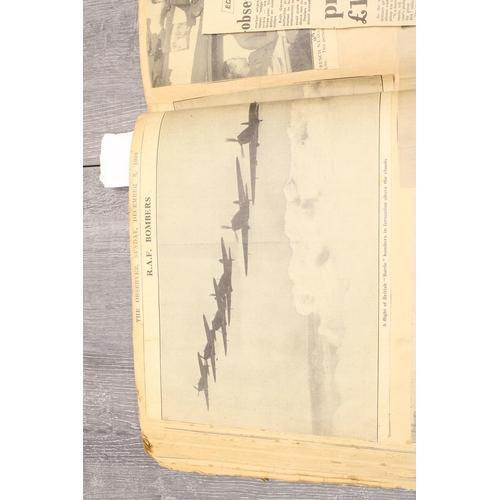 377 - A Unique 1930's/40's Scrap Book with annotated newspaper clippings showing the immediate months foll... 