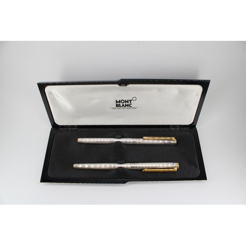 415 - A Mont Blanc Noblesse Fountain Pen with 18ct Nib together with Ball Point.