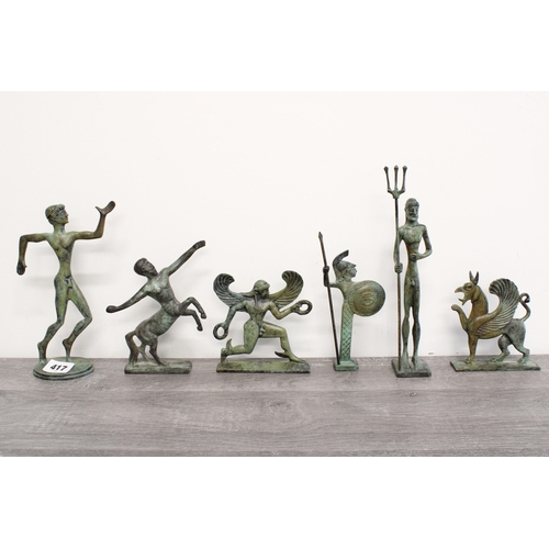 417 - Six 'Its All Greek' statues