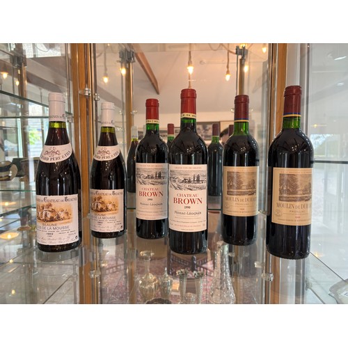 407A - A Group of Six Wines to include Chateau De Beaune Clos De La Mouse 1989 13.5%, Grand Vin De Graves C... 