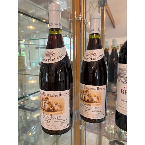 407A - A Group of Six Wines to include Chateau De Beaune Clos De La Mouse 1989 13.5%, Grand Vin De Graves C... 