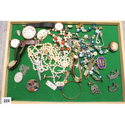  An Assorted Group of Silver & Costume Jewellery items to include OMG Marked Scottish Brooches&nb... 