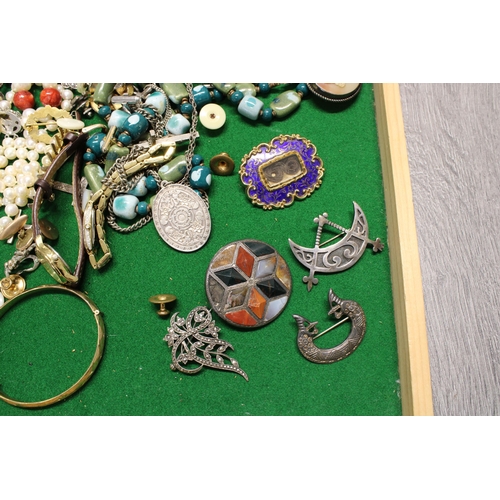  An Assorted Group of Silver & Costume Jewellery items to include OMG Marked Scottish Brooches&nb... 