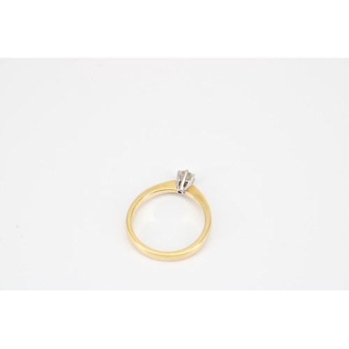 32 - An 18ct gold brilliant cut diamond solitaire ring. Estimated 0.28ct H/I I1/I2. Size N 1/2. Weight 3.... 