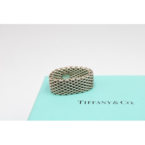 41 - A Tiffany & Co Sterling Silver Somerset Mesh Ring&nbsp;Size: S