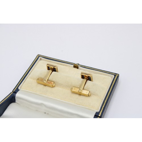 44 - A Pair of 18ct Yellow Gold (Tested) Sapphire and Diamond Cuff Links in an Original Fitted Case, Sapp... 