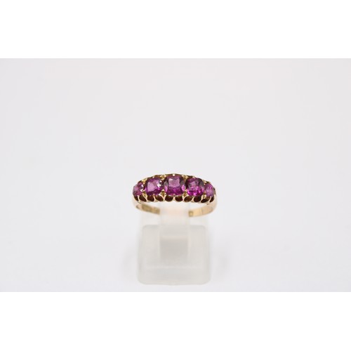 51 - A Victorian 9ct Rose Gold Almandine Garnet Ring, Fully Hall Marked Birmingham&nbsp;1875, Garnets are... 