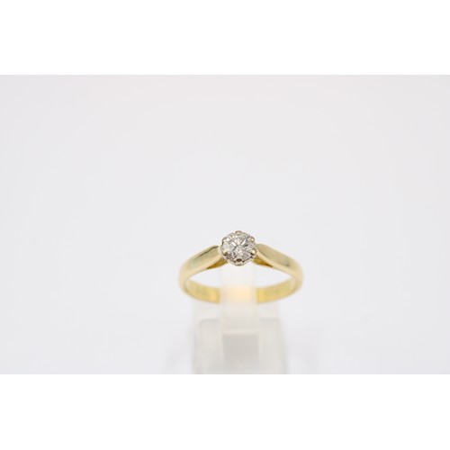 58 - An&nbsp;18ct Yellow Gold Diamond and Solitaire Ring Hallmarked Birmingham 2004, Total Weight 4.1grms... 