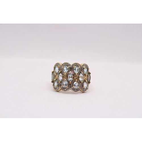 45 - A 14ct Fancy Design Tear Drop Topaz Ring&nbsp;Weight: 5g Size: N