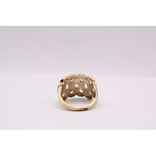 45 - A 14ct Fancy Design Tear Drop Topaz Ring&nbsp;Weight: 5g Size: N