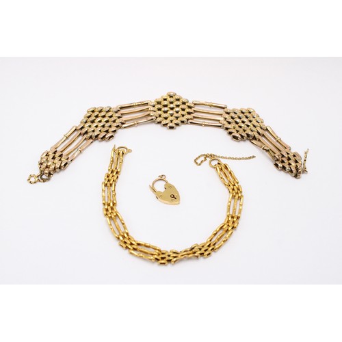25 - A Pair of Damaged 9ct Marked 9ct Bracelet&nbsp;Weight: 24.17g
