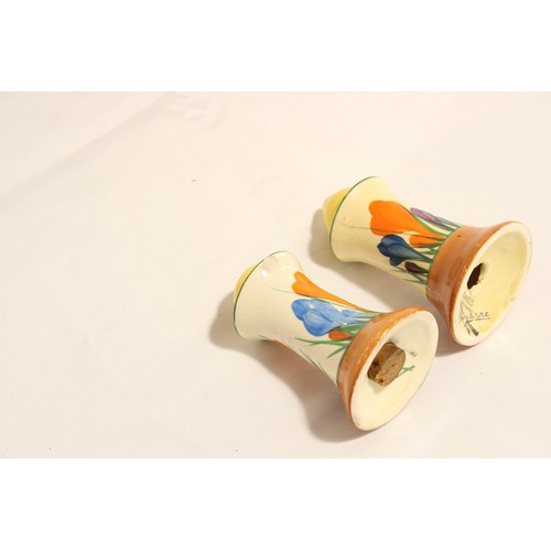  A Pair of&nbsp;Circa 1930/40's Clarice Cliff&nbsp;Crocus pattern Salt & Pepper Shakers,&nbsp;han... 