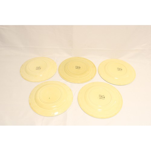  A Set of Five Circa 1930/40's Clarice Cliff Crocus Pattern Dishes,&nbsp;Hand-painted with sprays of ... 