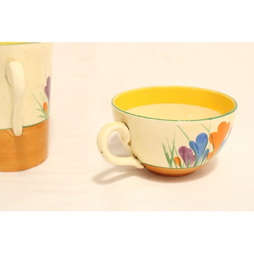  A pair of Circa 1930/40's Clarice Cliff Crocus Pattern Cups,&nbsp;Hand-painted with sprays of crocus... 