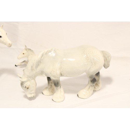  A Group of Beswick Horses to include. White Blaze & Stocking, Dapple Grey Shire, Connemara Pony ... 