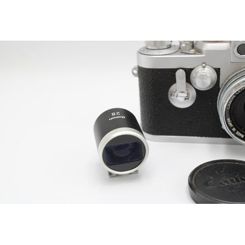  A 1950's Leica DBP Ernst Leitz GMBH Wetzlar IIIg Camera With additional Canon view finder and carry ... 