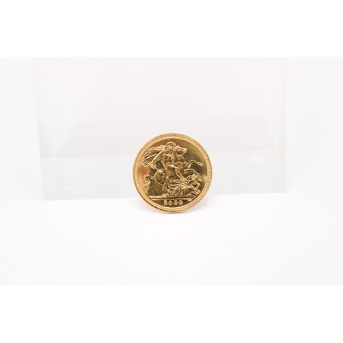  A Queen Elizabeth II, Year 2000 London Mint half Gold SovereignWeight:4g