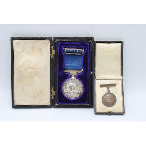 421 - A Pair of Unique Medal to include a Bronze Tiffany & Co Life Saving Benevolent Association of Ne... 