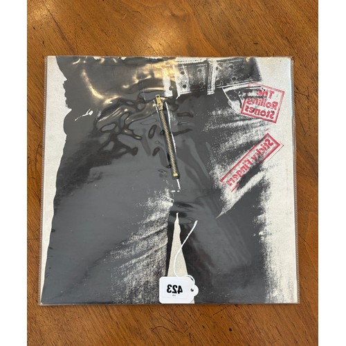 423 - The Rolling Stones Sticky Fingers vinyl LP, early UK pressing, with insert and containing two duplic... 