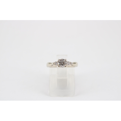 36 - An 18ct White Gold 5 Stone Diamond Ring, Centre Stone is approx. 0.5crt, Size Stamped To the Inside ... 