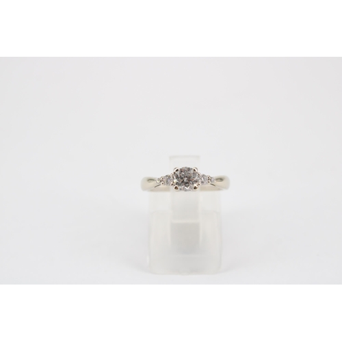 36 - An 18ct White Gold 5 Stone Diamond Ring, Centre Stone is approx. 0.5crt, Size Stamped To the Inside ... 