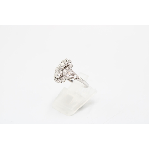 16 - Art Deco Style Quality 18ct White Gold Fully Hall Marked Diamond Ring, approx. 1.1crt Diamonds, Diam... 