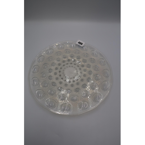 466 - A glass 'Volubilis' plate, with etched signature 'R Lalique France', diameter 28cm