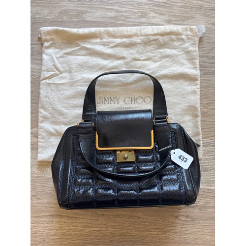 433 - A Jimmy Choo blue quilted leather Cassidy handbag, with certificate of authenticity, dust bag and or... 