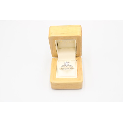  A Platinum 2.01ct Diamond Solitaire, Cert Stating E, SI2. single round brilliant cut diamond in a Ti... 