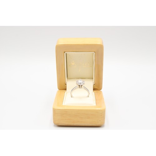  A Platinum 2.01ct Diamond Solitaire, Cert Stating E, SI2. single round brilliant cut diamond in a Ti... 