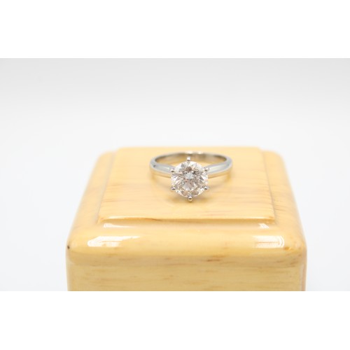  A Platinum 2.01ct Diamond Solitaire, Cert Stating E, SI2. single round brilliant cut diamond in a Ti... 