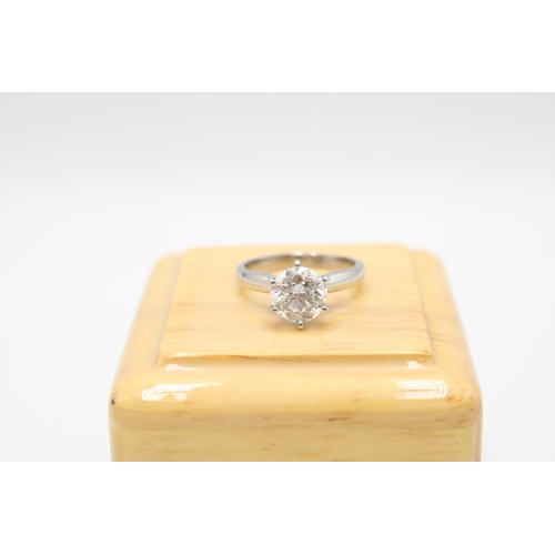  A Platinum 2.01ct Diamond Solitaire, Cert Stating E, SI2. single round brilliant cut diamond in a Ti... 
