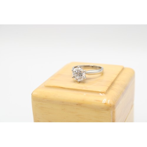  A Platinum 2.01ct Diamond Solitaire, Cert Stating E, SI2. single round brilliant cut diamond in a Ti... 