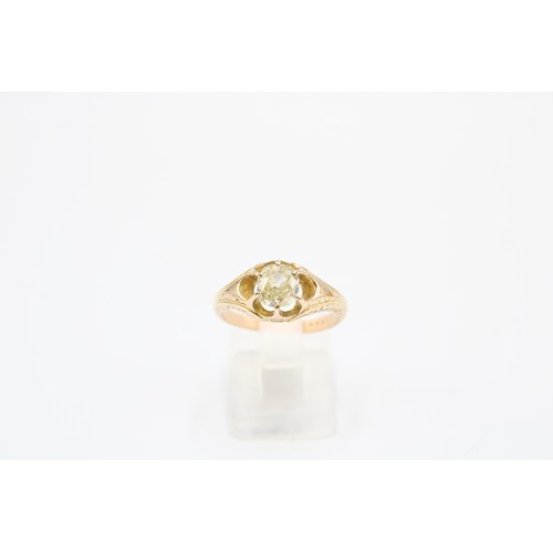  An 18ct Tested Late 19th, Early 20th Century 0.70ct Old Cut Diamond Ring. Central 'Buttercup' Styled... 