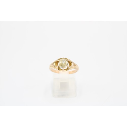  An 18ct Tested Late 19th, Early 20th Century 0.70ct Old Cut Diamond Ring. Central 'Buttercup' Styled... 