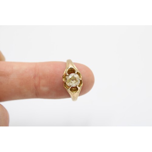  An 18ct Tested Late 19th, Early 20th Century 0.70ct Old Cut Diamond Ring. Central 'Buttercup' Styled... 