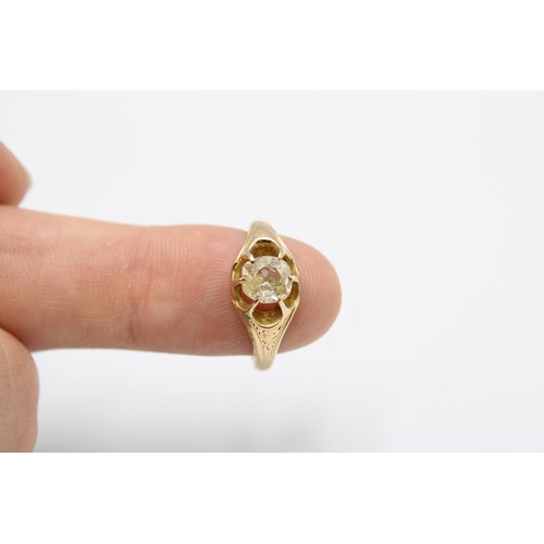  An 18ct Tested Late 19th, Early 20th Century 0.70ct Old Cut Diamond Ring. Central 'Buttercup' Styled... 