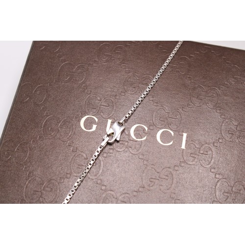  A Sterling Silver Gucci Bar pendant necklace&nbsp;Chain Length: 52cm Pendant Length: 5cm&nbsp;... 