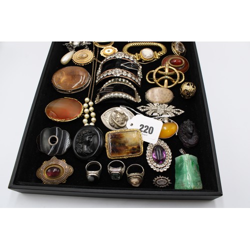  An interesting collection of jewellery, late 18th century and later, including 24 brooches, some Etr... 