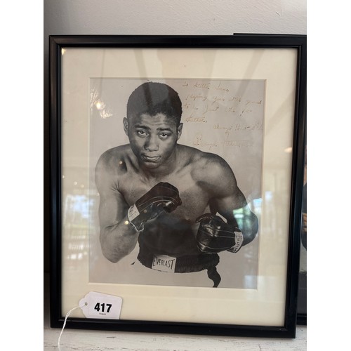 417 - A signed photo of boxer Floyd Patterson from the collection of Harold Mayes, Press and Publicity Off... 