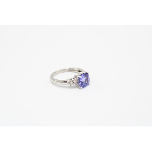 26 - A Platinum (Fully Hallmarked) 2crt Tanzanite and Diamond Ring, Tanzanite is a Good Colour, Head Size... 