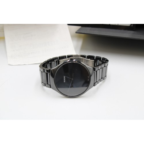 236 - A Rado Black Ceramic Watch Model R27741182 from the Swiss Ultra Slim Range with Its Original Purchas... 