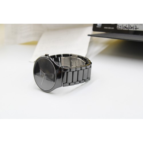 236 - A Rado Black Ceramic Watch Model R27741182 from the Swiss Ultra Slim Range with Its Original Purchas... 