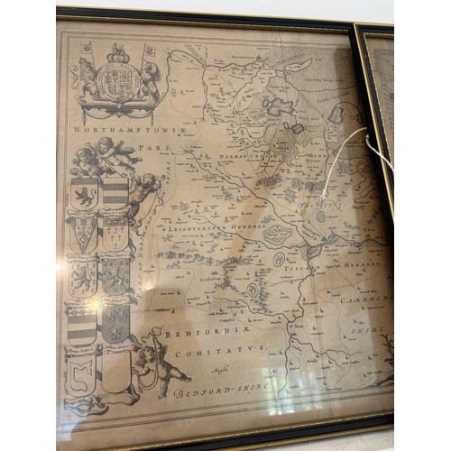 502 - A group of three maps of Huntington, framed, two as a pair, 44x56cm