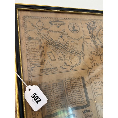 502 - A group of three maps of Huntington, framed, two as a pair, 44x56cm