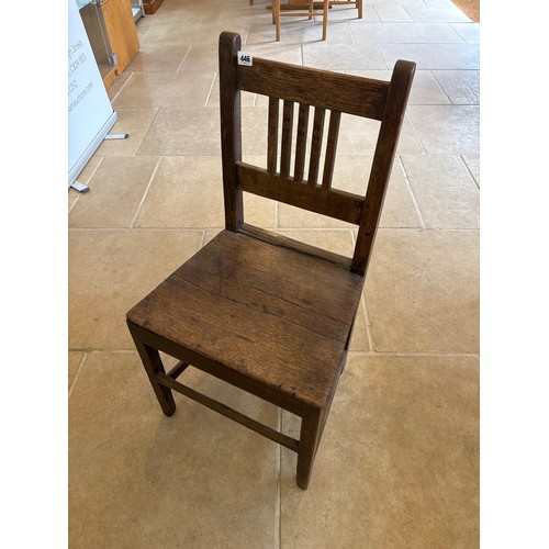 446 - A Georgian oak hall chair, possibly Welsh, height 86cm