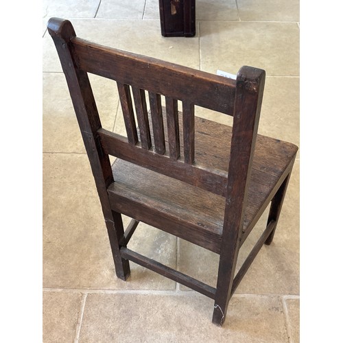 446 - A Georgian oak hall chair, possibly Welsh, height 86cm