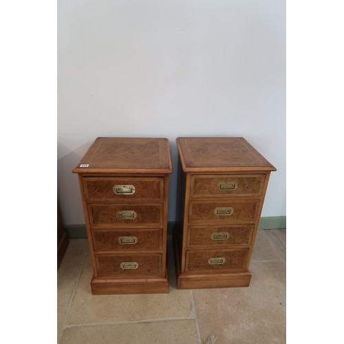 645 - A pair of walnut bedsides made by a local craftsman to a high standardHeight 72cm. width 39cm. depth... 
