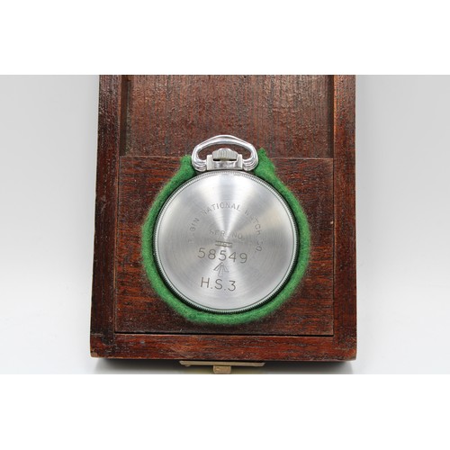  A Military Issue Open Faced Elgin Chronometer Pocket Watch. Featuring a signed White Enamel Dial wit... 