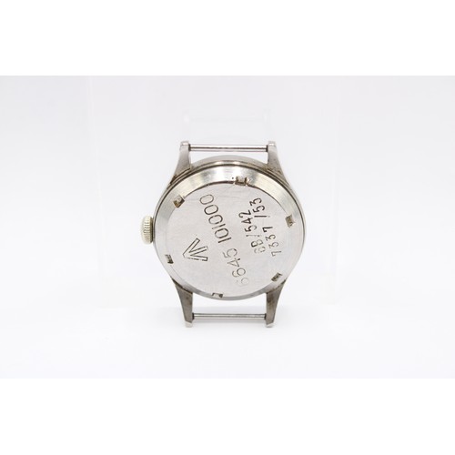  A Military Issue Omega, 6B/542, Issued 1953. The black dial with Arabic numerals, white outer minute... 
